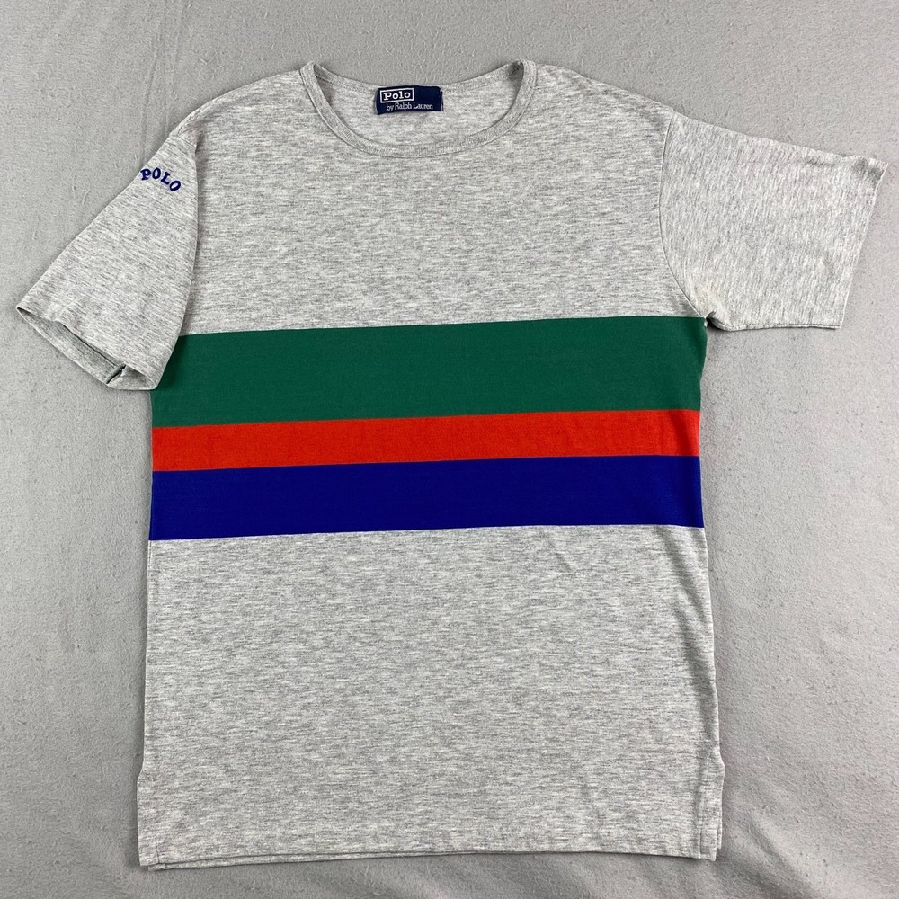 Polo Ralph Lauren Mens S Vintage 90S Striped Cotton T-Shirt embroidered